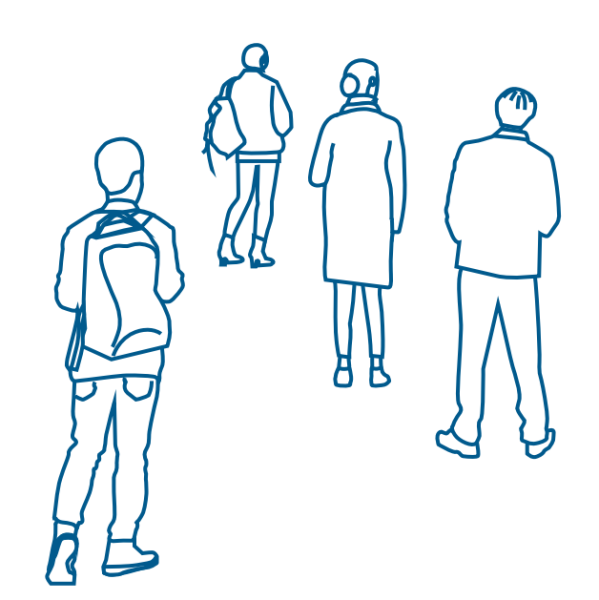 Illustration de personnes de dos